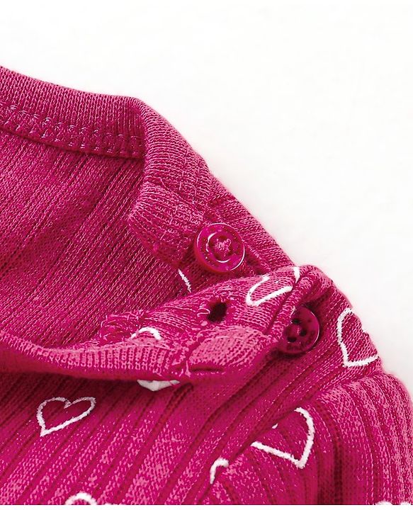 Babyhug Full Sleeves Vest Pullover & Thermal Wear Pant Heart Print Pack Of 3 - Wine