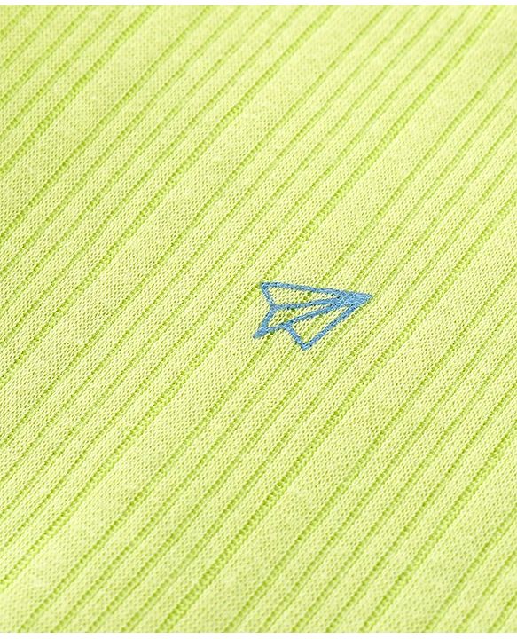 Babyhug Full Sleeves Vest Pullover & Thermal Wear Pant With Paper Plane Print Pack Of 3 - Limegreen