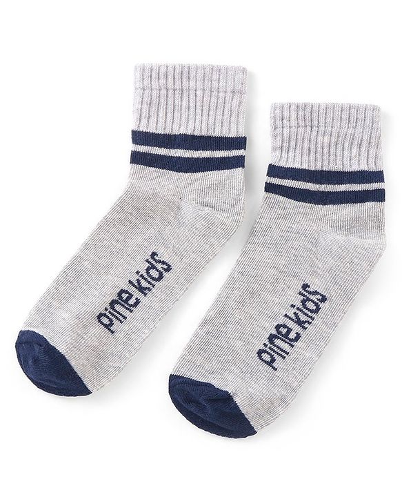 Pine Kids Ankle Length Silvadur Antimicrobial Socks Pack of 3 (Colour May Vary)