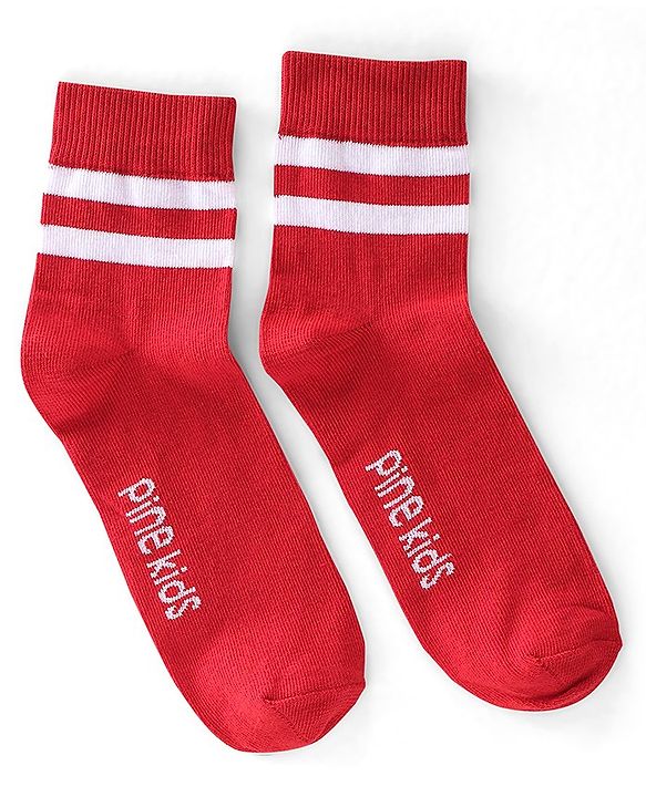Pine Kids Knit Ankle Length Silvadur Antimicrobial Striped Socks Pack Of 3 ( Color May Vary )