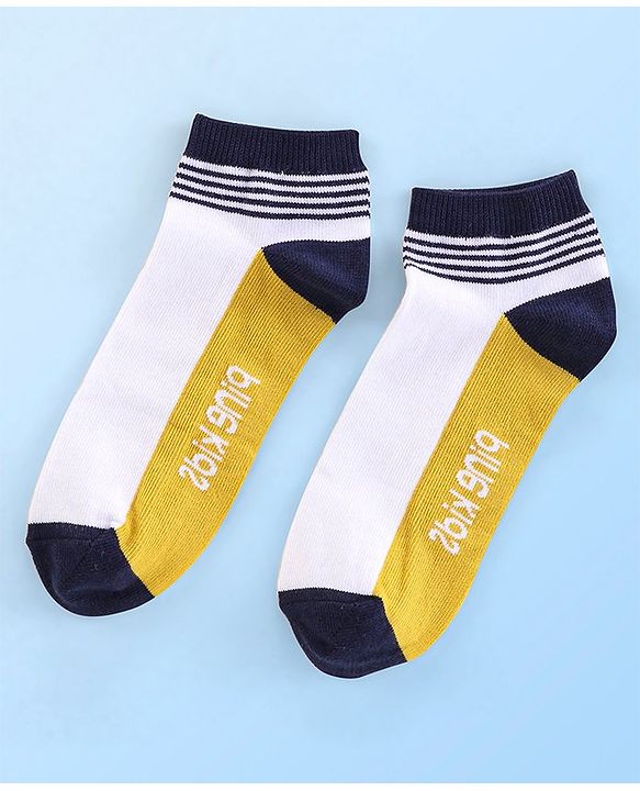 Pine Kids Knit Ankle Length Silvadur Antimicrobial Striped Socks Pack Of 3 ( Color May Vary )