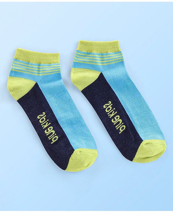 Pine Kids Knit Ankle Length Silvadur Antimicrobial Striped Socks Pack Of 3 ( Color May Vary )