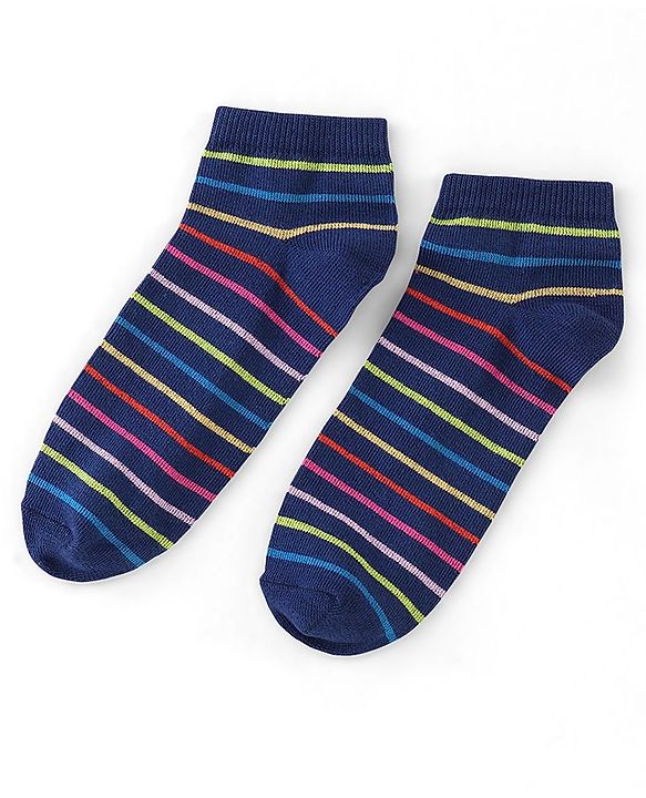 Pine Kids  Knit Ankle Length Silvadur Antimicrobial Striped & Polka Dots Design Socks Pack Of 5  ( Color May Vary )
