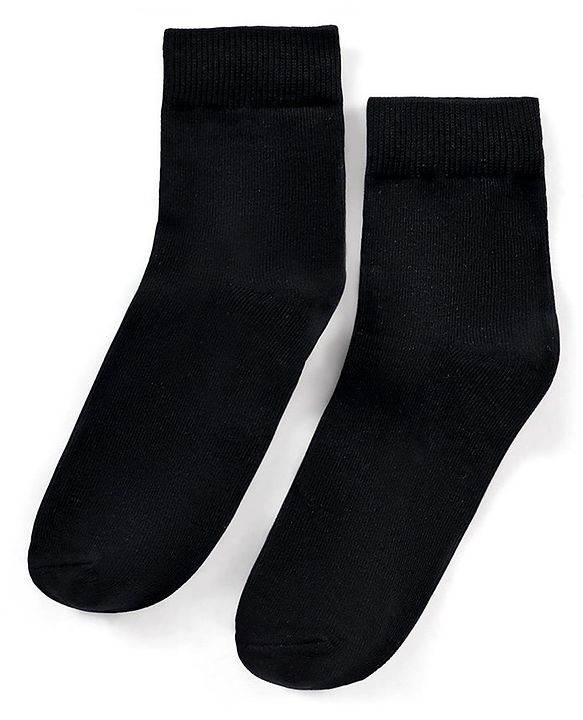 Pine Kids Knit Antimicrobial High Ankle Length Solid Colour Socks Pack of 3 - Black