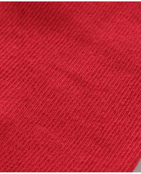 Pine Kids Knit Antimicrobial Ankle Length Solid Colour Socks Pack of 3 - Red