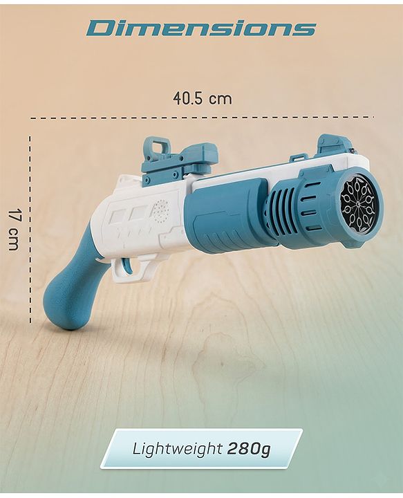 Babyhug Automatic 10 Hole Bubble Rifle Gun with LED Lights - Pink| 100ml Bubble Solution| 3000+ Bubbles per Min| Battery Operated| Child-Safe| Leak-Resistant|Indoor & Outdoor Fun|Realistic View Finder