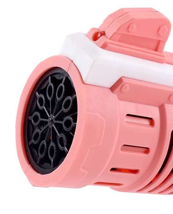Babyhug Automatic 10 Hole Bubble Rifle Gun with LED Lights - Blue| 100ml Bubble Solution| 3000+ Bubbles per Min| Battery Operated| Child-Safe| Leak-Resistant|Indoor & Outdoor Fun|Realistic View Finder