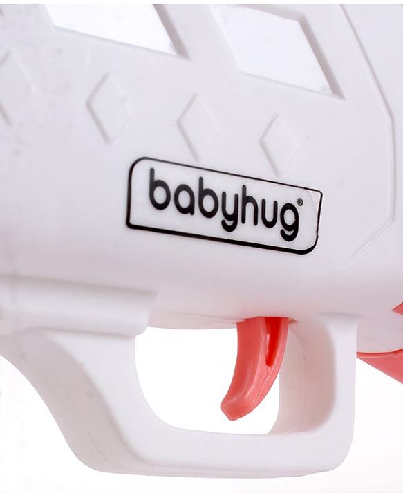 Babyhug Automatic 10 Hole Bubble Rifle Gun with LED Lights - Blue| 100ml Bubble Solution| 3000+ Bubbles per Min| Battery Operated| Child-Safe| Leak-Resistant|Indoor & Outdoor Fun|Realistic View Finder