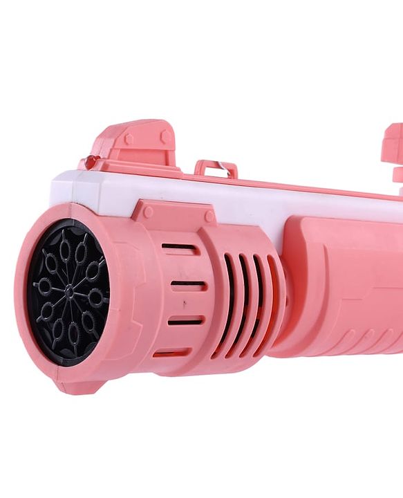 Babyhug Automatic Bubble Shot Gun for Kids| LED Lights| 10 Hole Battery Operated Bubble Machine Toy & 100ml Bubble Solution| 3000+ Bubbles per Min|Bubble Blaster for Boys & Girls | BIS Certified- Pink