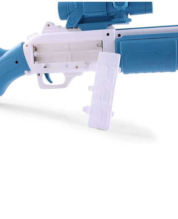 Babyhug Automatic Bubble Rifle Gun for Kids| LED Lights| 10 Hole Battery Operated Bubble Machine Toy & 100ml Bubble Solution| 3000+ Bubbles per Min|Bubble Blaster for Boys & Girls BIS Certified - Blue