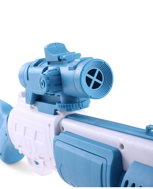 Babyhug Automatic Bubble Rifle Gun for Kids| LED Lights| 10 Hole Battery Operated Bubble Machine Toy & 100ml Bubble Solution| 3000+ Bubbles per Min|Bubble Blaster for Boys & Girls BIS Certified - Blue