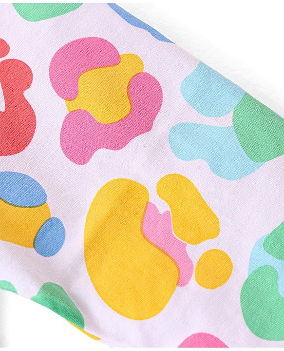 Babyhug Cotton Lycra Knit Full Length Leggings with Solid  Polka Dots & Floral Print Pack of 3 - Blue Pink & White