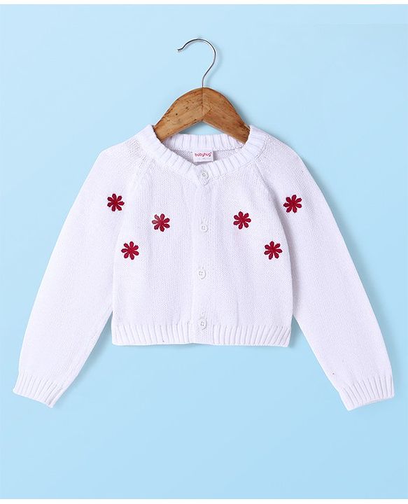 Babyhug Sweater Knit Winter Wear Solid Dungaree & Full Sleeves Inner Tee - Dark Red & White