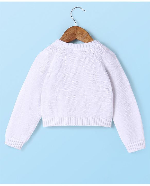 Babyhug Sweater Knit Winter Wear Solid Dungaree & Full Sleeves Inner Tee - Dark Red & White