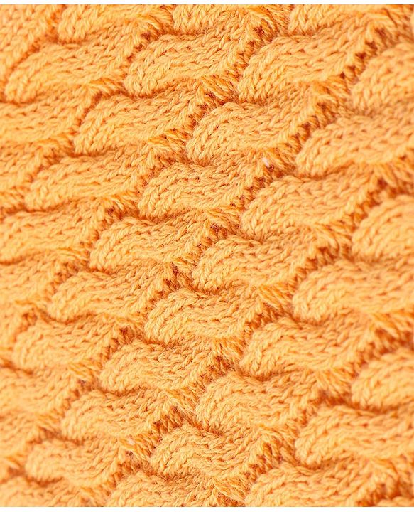 Babyhug Sweater Knit Winter Wear Dungaree & Full Raglan Sleeves Striped Inner Tee - Light Orange