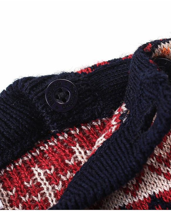 Babyhug Knitted Full Sleeves Pullover Sweater Set with Aztec Design - Multicolour