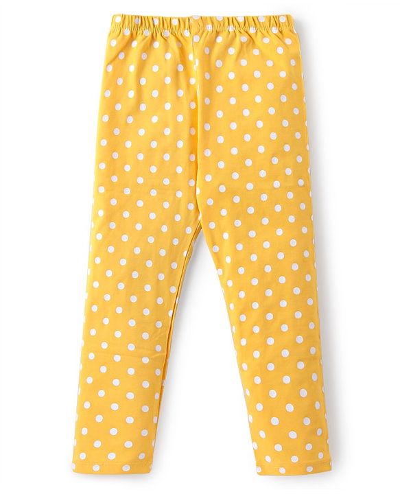 Babyhug Cotton Lycra Knit Full Length Leggings Tropical & Polka Dots Print Pack of 3 - Multicolour