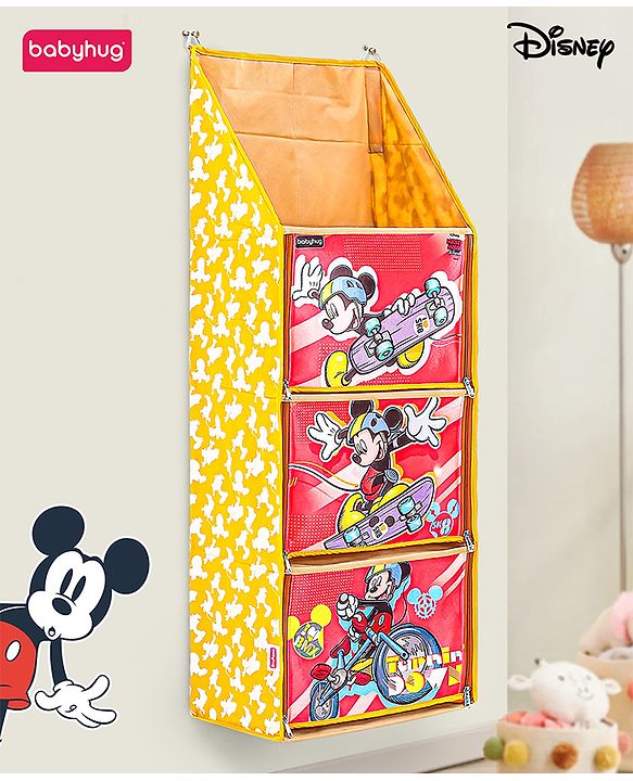 Babyhug Disney Hanging Organizer Skating Mickey Theme- Yellow