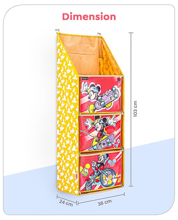 Babyhug Disney Hanging Organizer Skating Mickey Theme- Yellow
