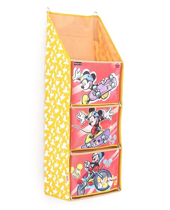 Babyhug Disney Hanging Organizer Skating Mickey Theme- Yellow