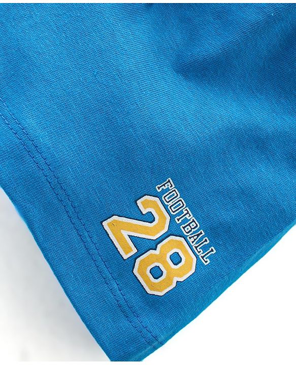 Babyhug Cotton Knit Shorts With Varsity Print Pack Of 3 - Red Blue & Yellow