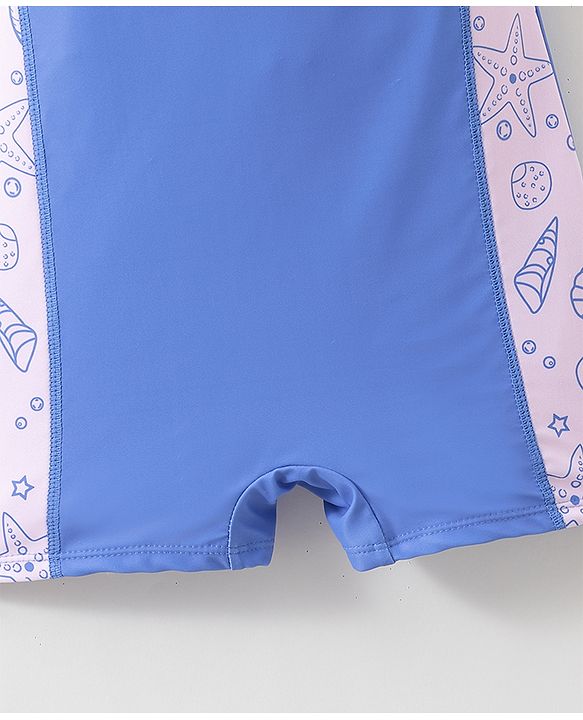 Pine Active Sleeveless Legged Swimsuit Beach Print - Blue