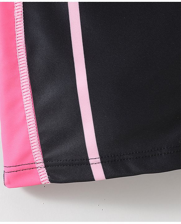 Pine Active Sleeveless Legged Swimsuit Text Print - Black