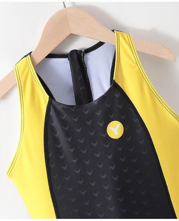 Pine Active Sleeveless Legged Swimsuit - Black & Yellow