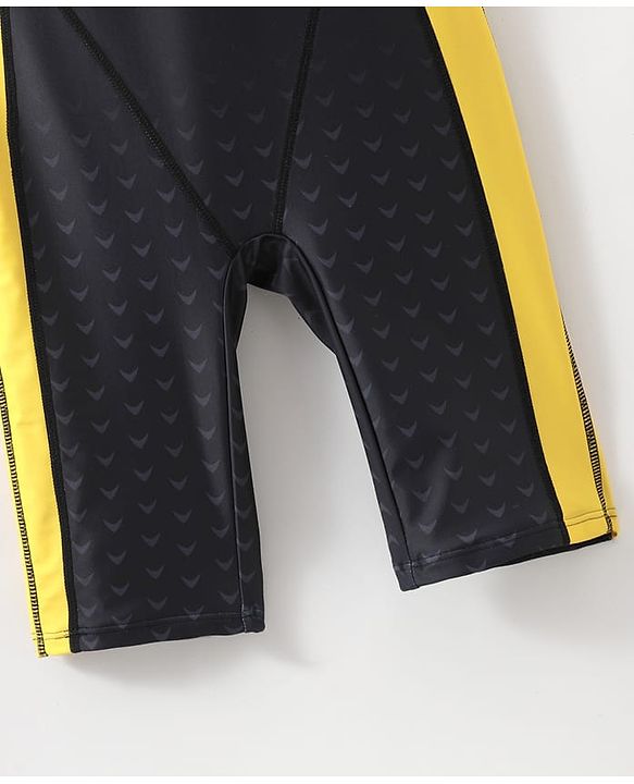 Pine Active Sleeveless Legged Swimsuit - Black & Yellow