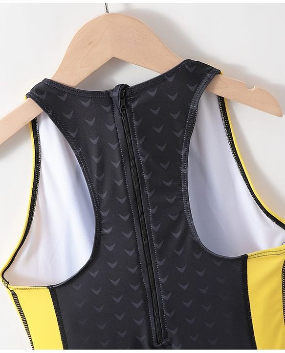 Pine Active Sleeveless Legged Swimsuit - Black & Yellow
