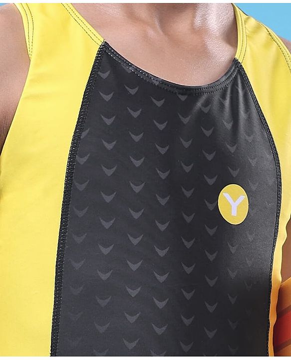 Pine Active Sleeveless Legged Swimsuit - Black & Yellow