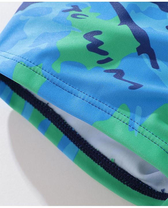 Pine Active Text Print Swimming Trunk - Blue
