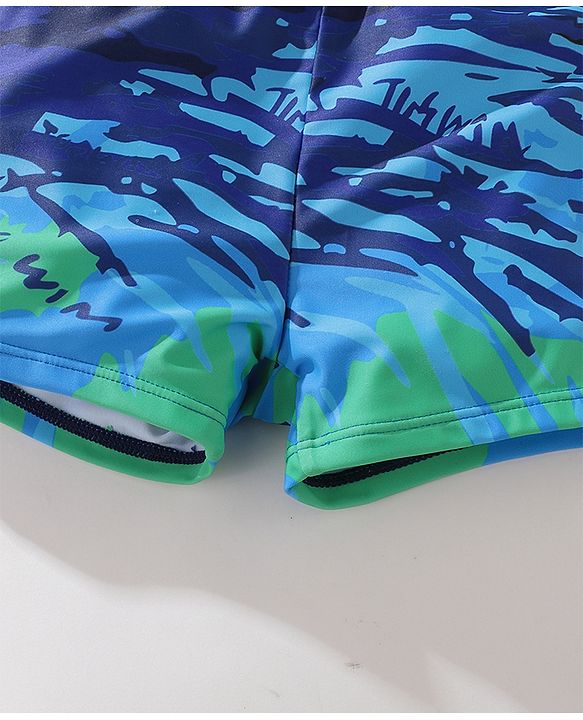 Pine Active Text Print Swimming Trunk - Blue
