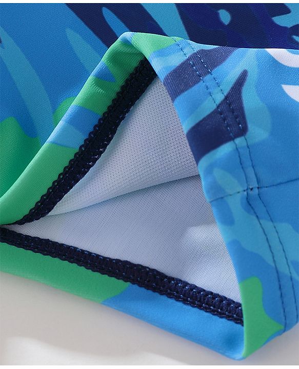 Pine Active Text Print Swimming Trunk - Blue