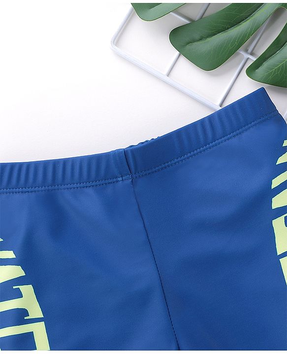 Pine Active Text Print Swimming Trunk - Blue