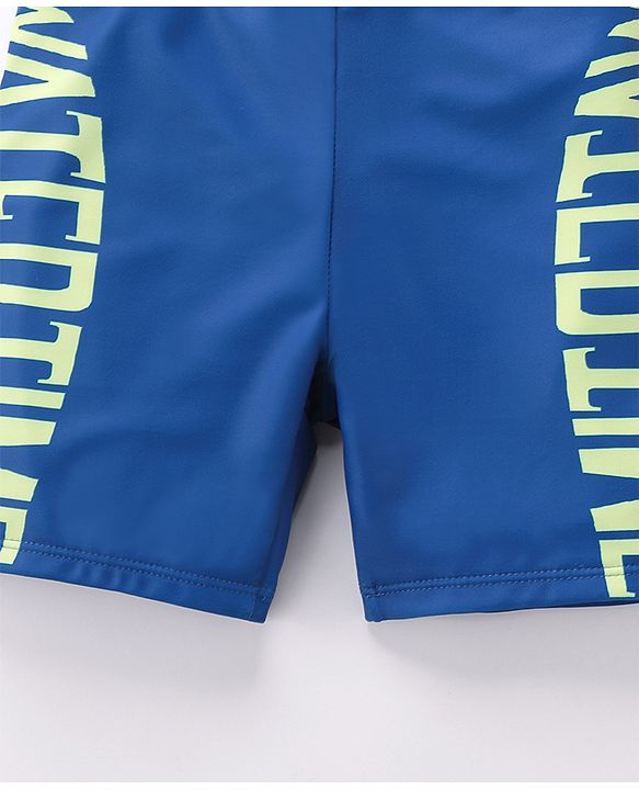 Pine Active Text Print Swimming Trunk - Blue
