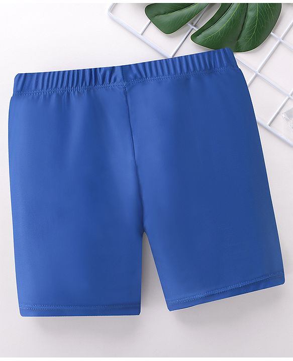 Pine Active Text Print Swimming Trunk - Blue