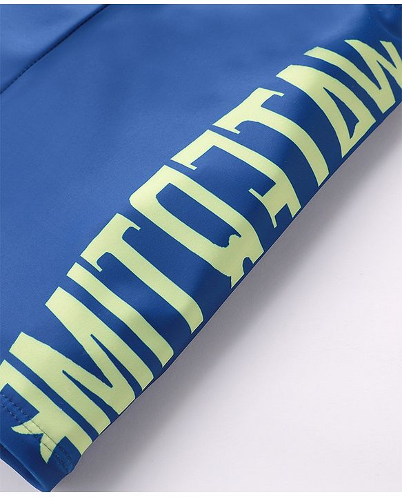 Pine Active Text Print Swimming Trunk - Blue