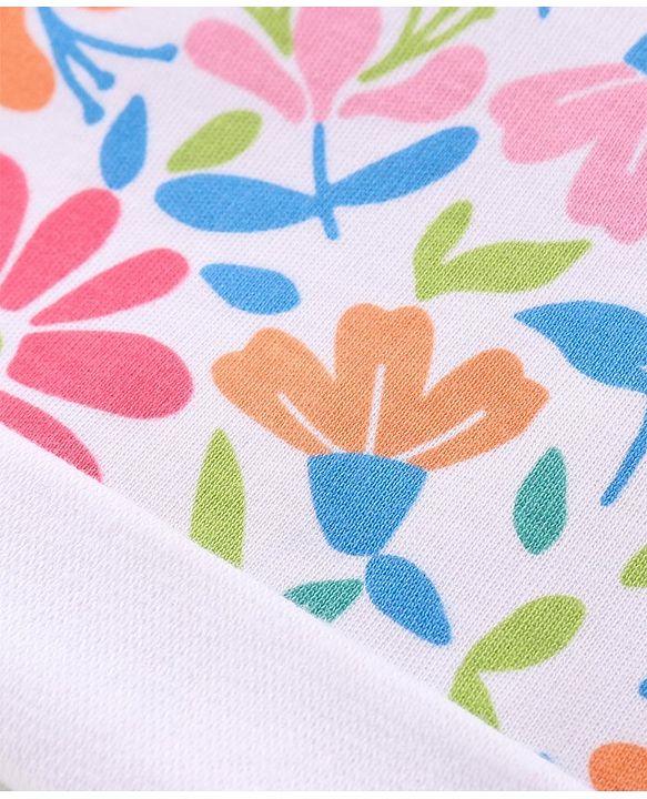 Babyhug 100% Cotton Cap Mittens & Booties Floral Printed - Multicolor