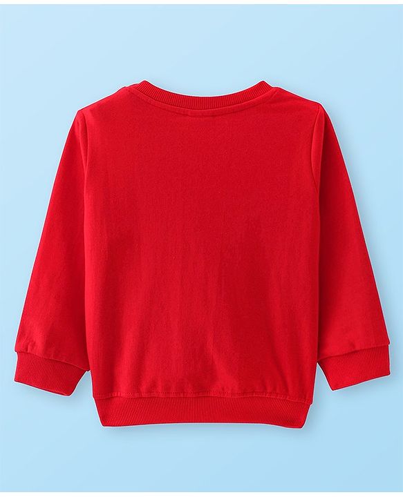 Babyhug Cotton Knit Full Sleeves Sweatshirts With Christmas Theme Pack of 2 - White & Red