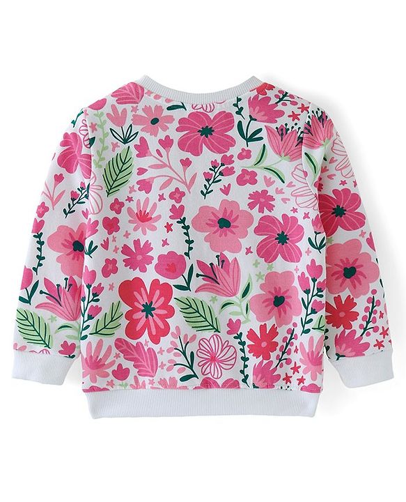 Babyhug Cotton Knit Full Sleeves Floral & Butterfly Printed Sweatshirts Pack of 2 - Multicolour
