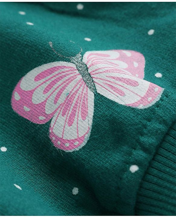 Babyhug Cotton Knit Full Sleeves Floral & Butterfly Printed Sweatshirts Pack of 2 - Multicolour