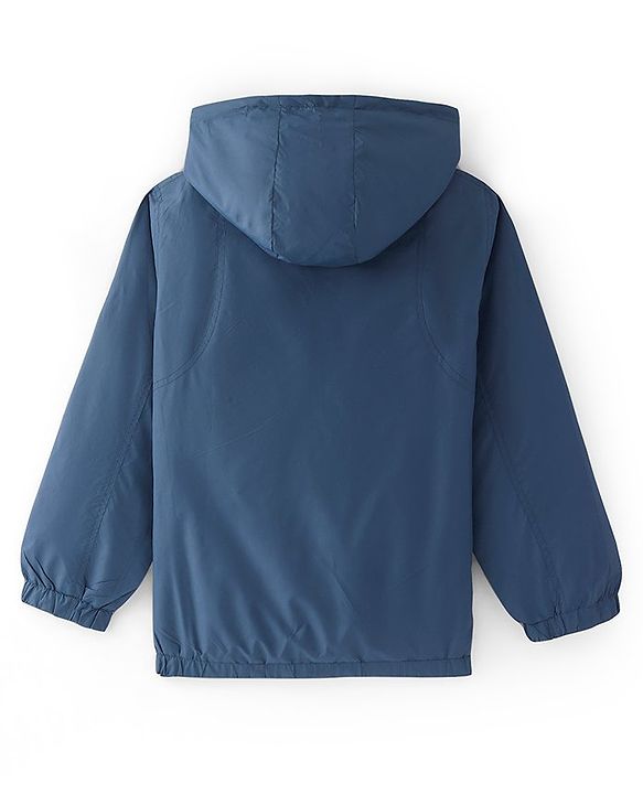 Pine Active Woven Athleisure Full Sleeves Solid Color Hooded Windbreaker Jacket - Teal Blue
