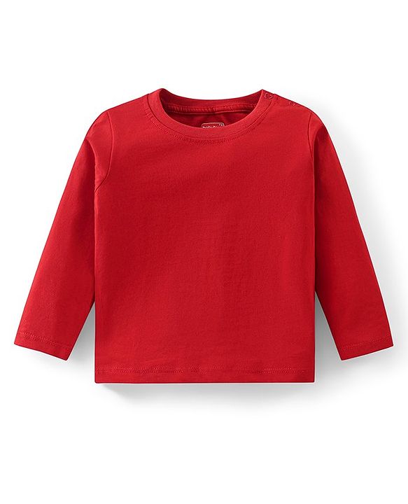 Babyhug Cotton Knit Full Sleeves T-Shirts Solid Colour Pack of 3 - Multicolour