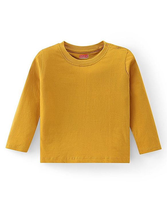 Babyhug Cotton Knit Full Sleeves T-Shirts Solid Colour Pack of 3 - Multicolour
