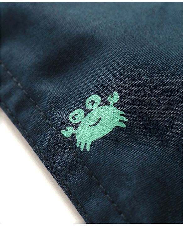 Babyhug Cotton Woven Half Sleeves Aquatic Theme Printed Shirt - Navy Blue
