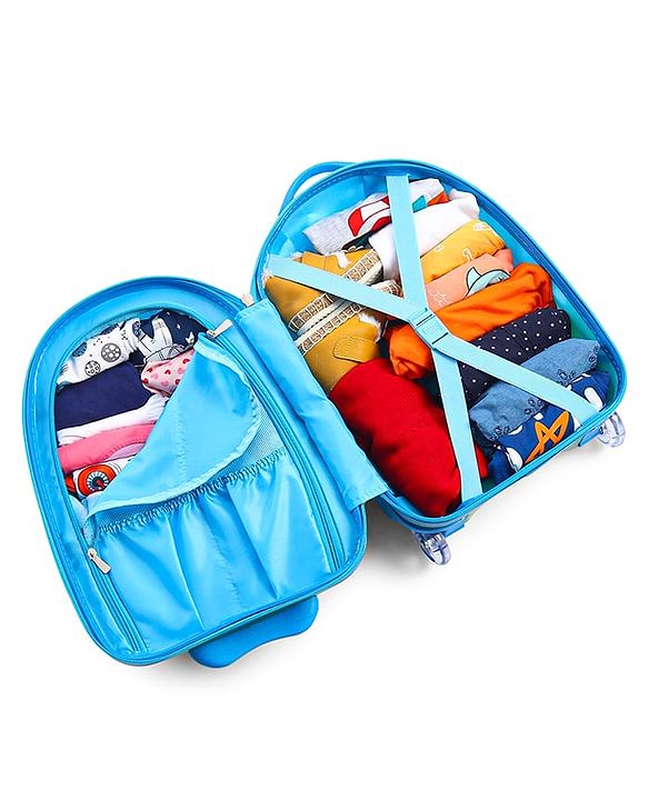Babyhug Trolley Bag Tiger Print Blue -16 Inches