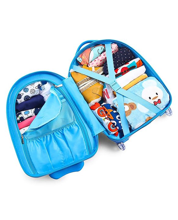 Babyhug Trolley Bag Space Theme Print Purple - 16 Inches