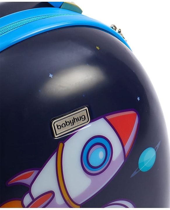Babyhug Trolley Bag Space Theme Print Purple - 16 Inches