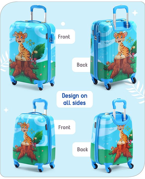 Babyhug Trolley Bag Tiger Print Pack of 2 Blue -18 & 20 Inches